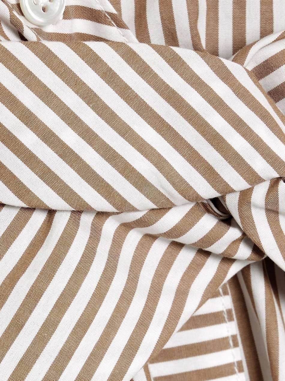 wright wrap-effect striped cotton-poplin midi shirt dress