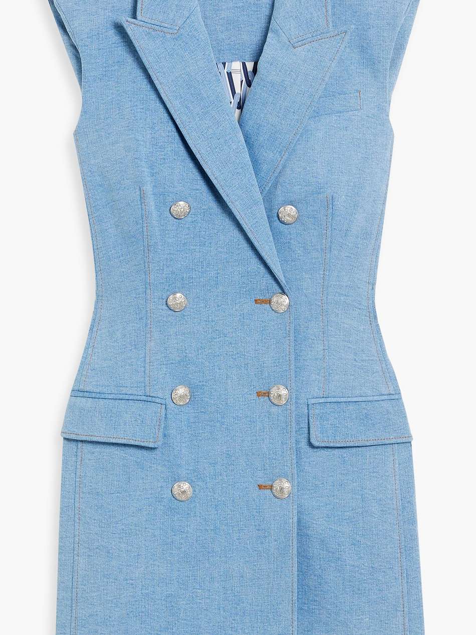 Jules Double-Breasted Denim Mini Shirt Dress