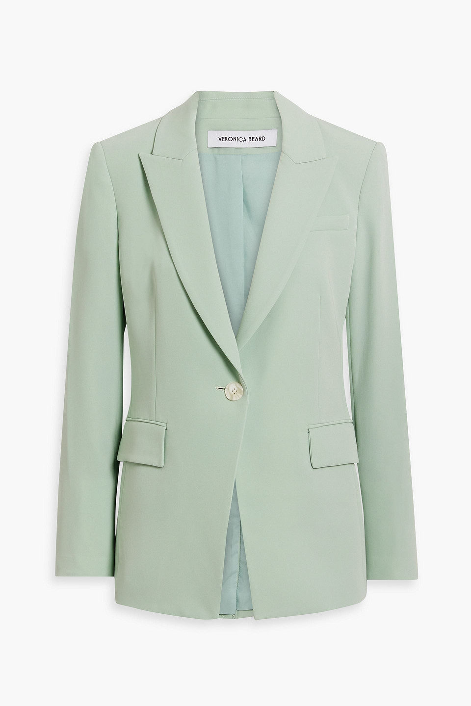 Veronica Beard Long And Lean Woven Blazer In Mint