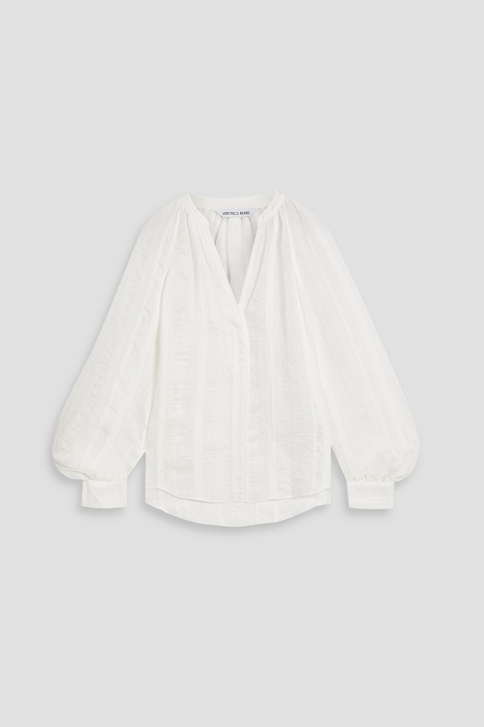 Veronica Beard Jaha Jacquard Blouse In White
