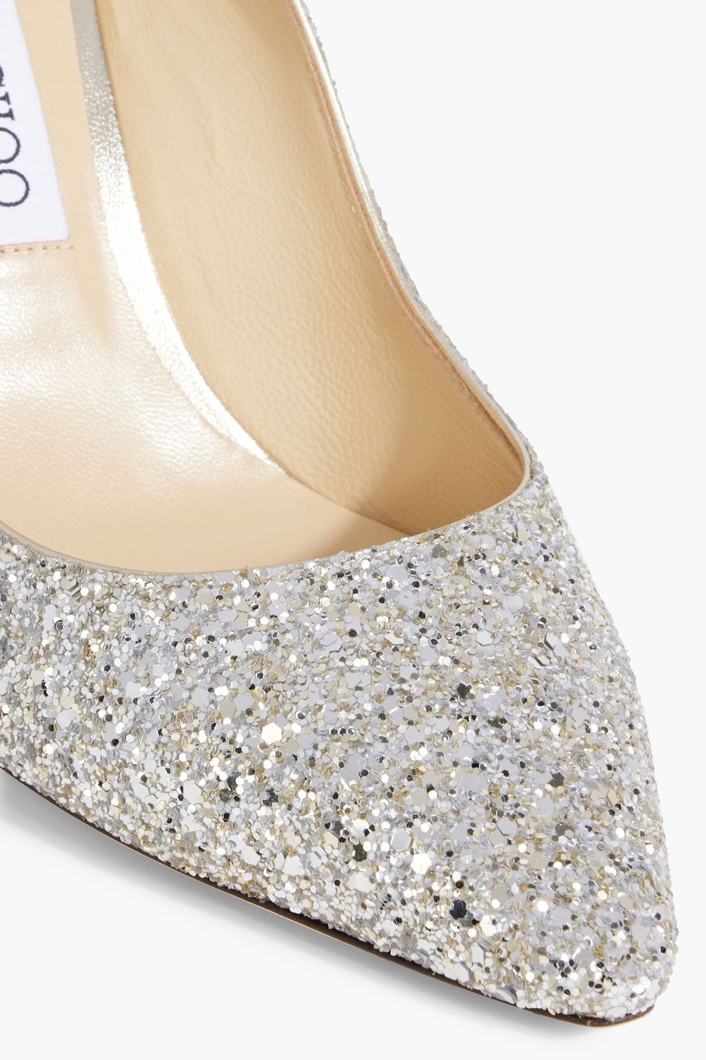 JIMMY CHOO Romy 85 glittered woven pumps