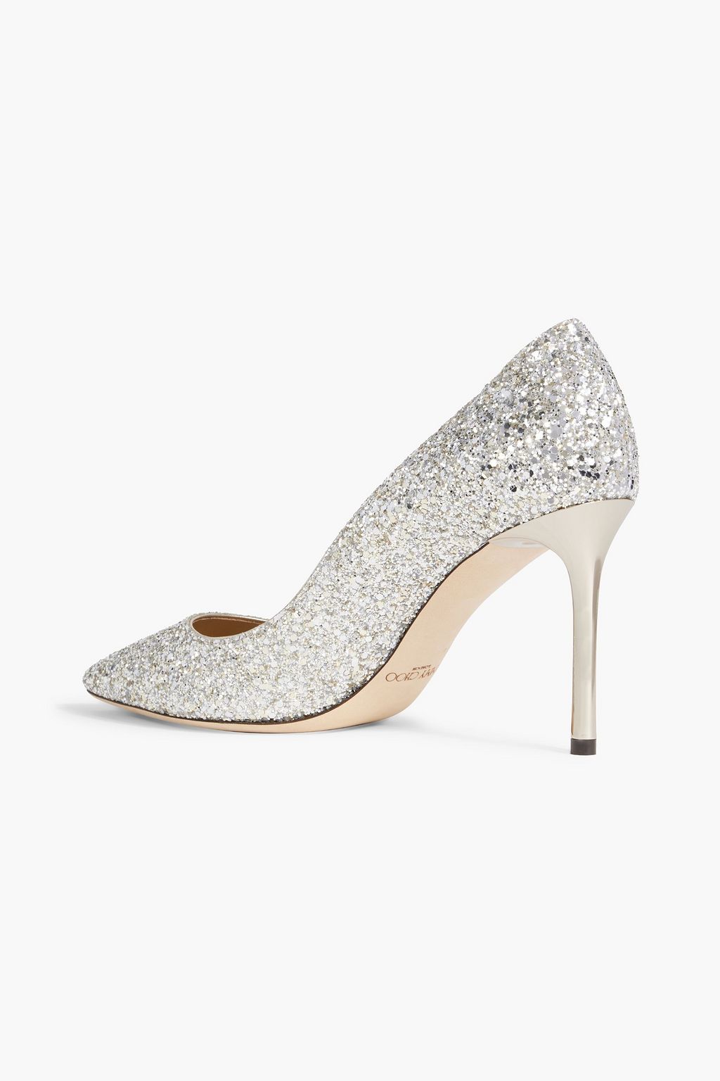 JIMMY CHOO Romy 85 glittered woven pumps