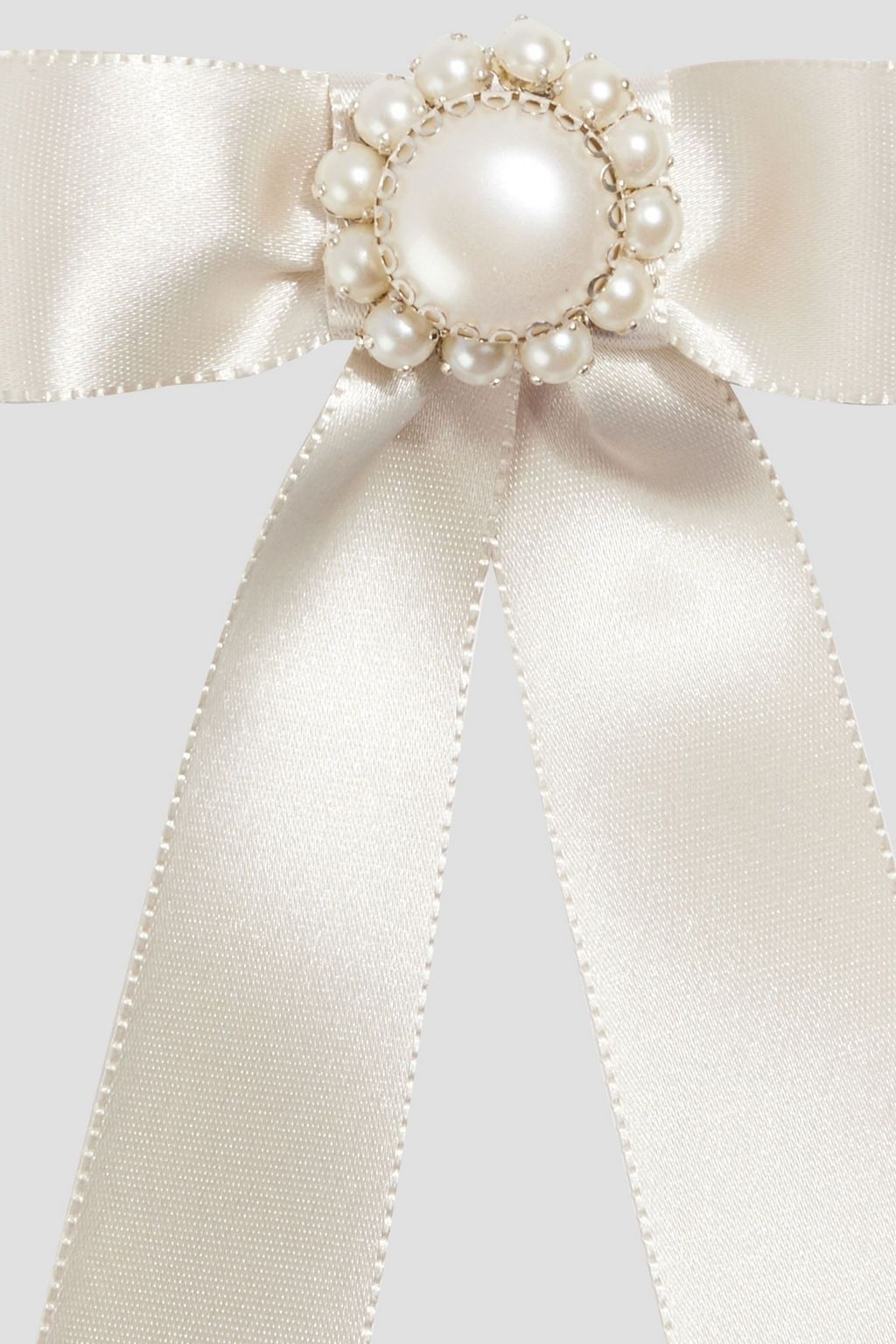 JENNIFER BEHR Paityn faux pearl and satin bow hair clip