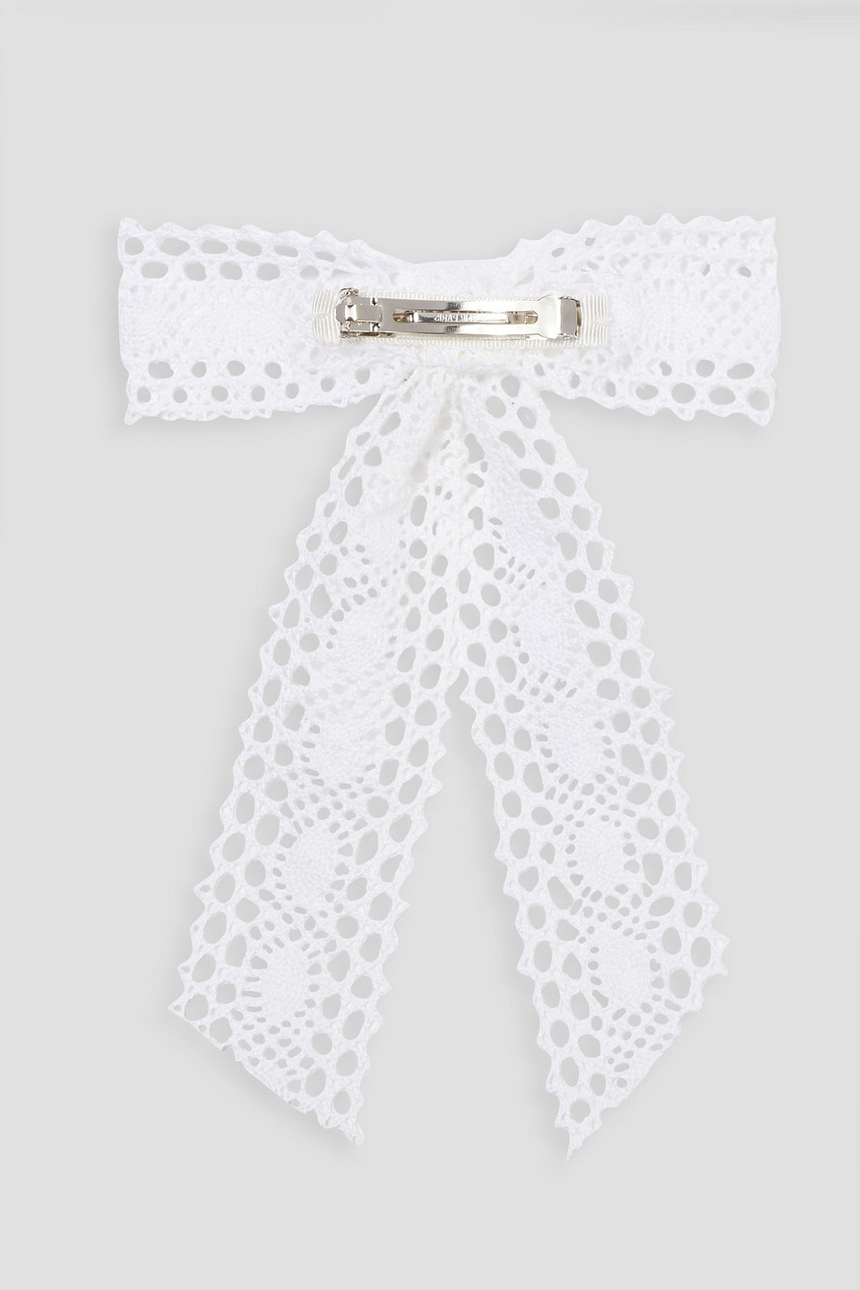 Shop Jennifer Behr Marbella Crocheted Lace Hair Clip In Off-white