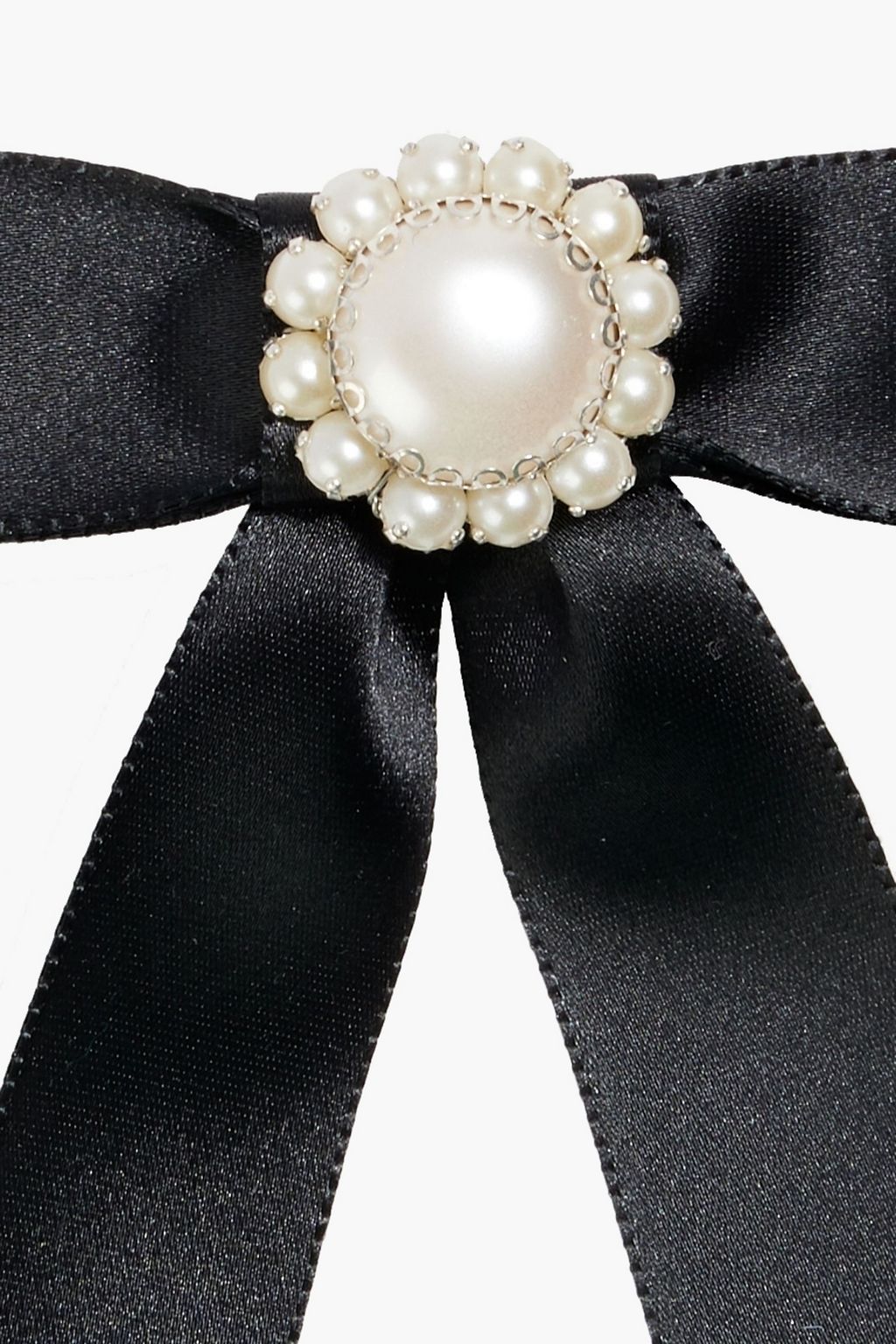 JENNIFER BEHR Paityn faux pearl and satin bow hair clip