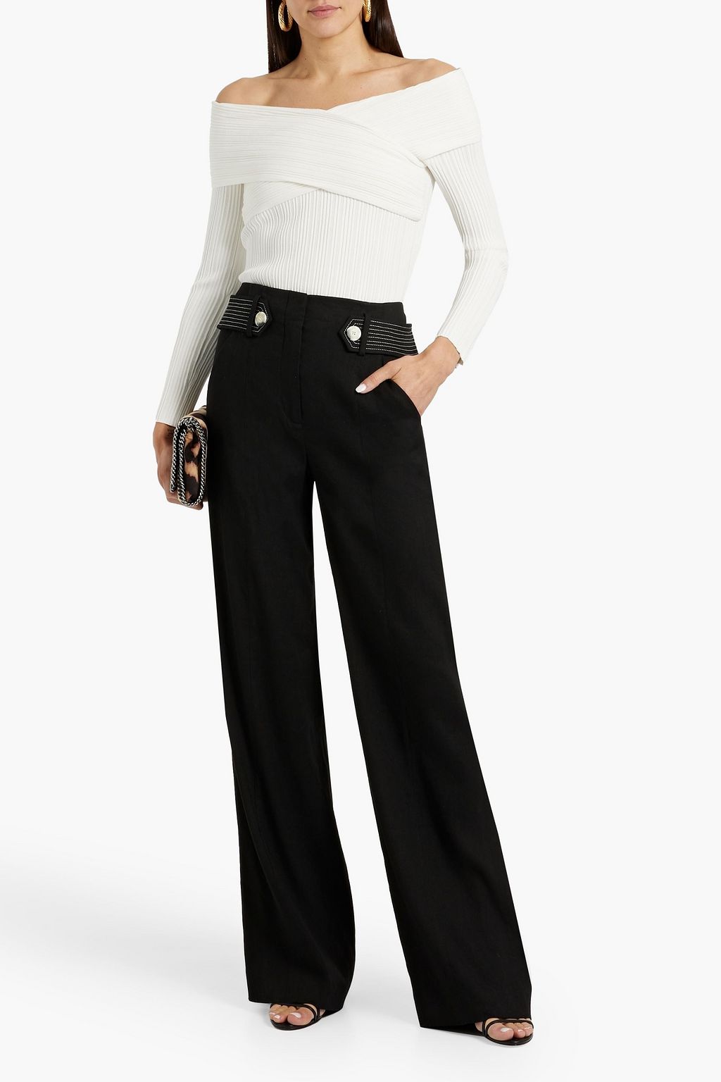 VERONICA BEARD Sunny linen-blend wide-leg pants