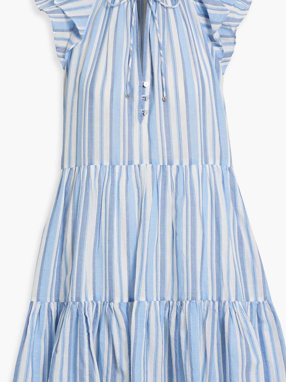 zee layered striped ramie mini dress