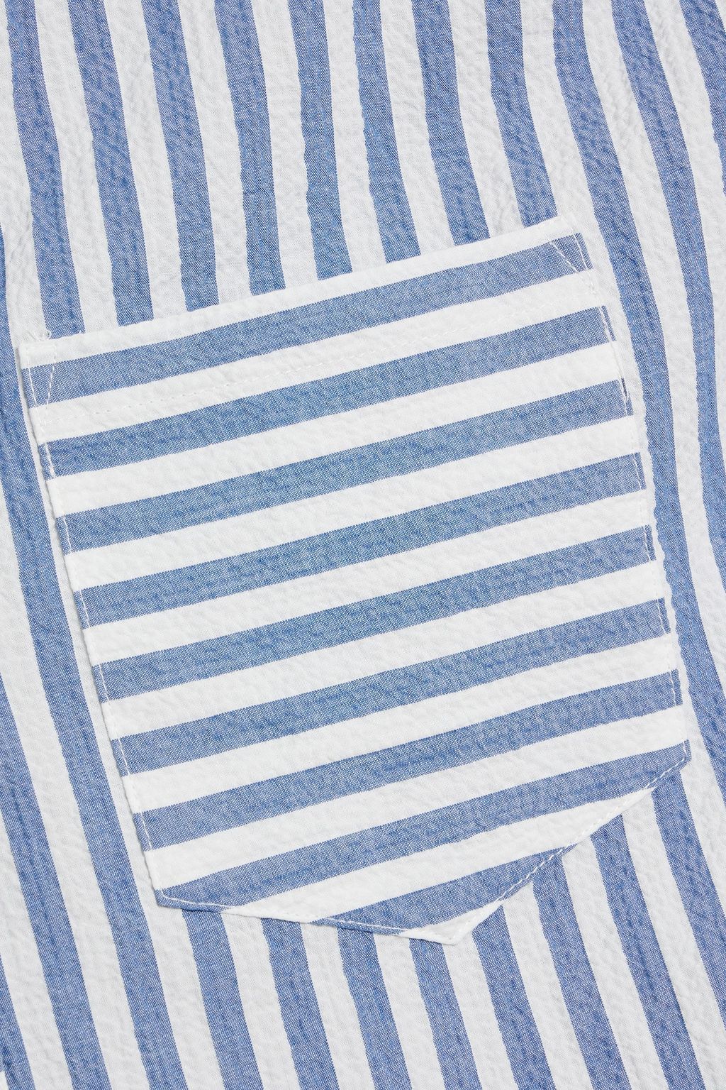 VERONICA BEARD Almera striped cotton-blend seersucker top