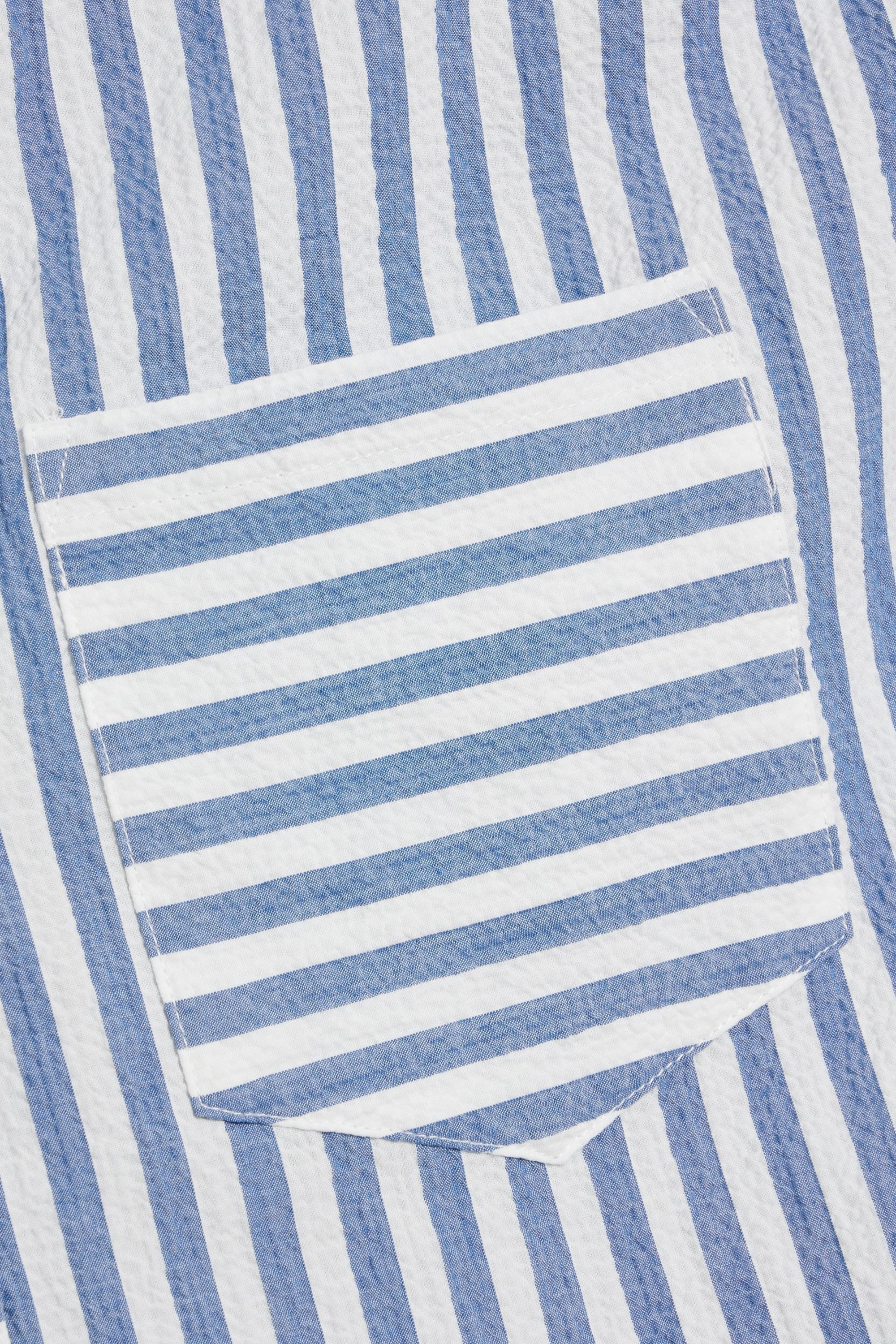 Veronica Beard Almera striped cotton-blend seersucker top thumbnail