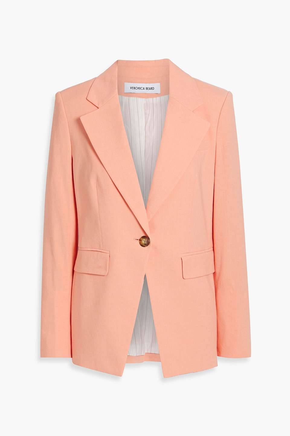 Veronica Beard Hayward Linen-blend Blazer In Peach
