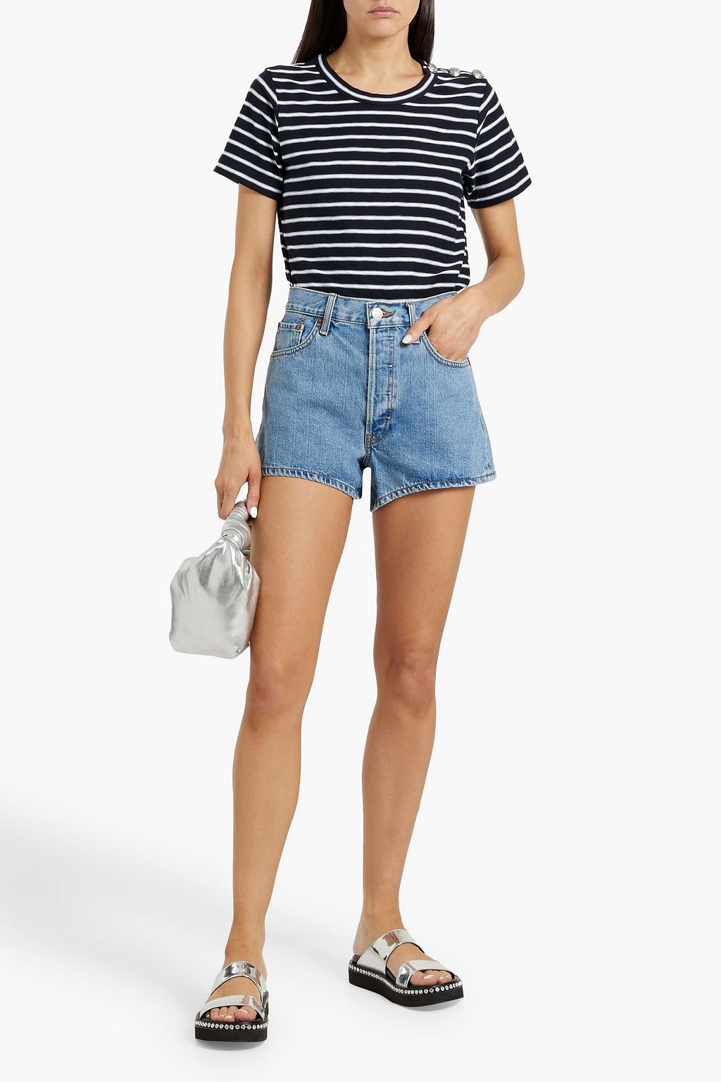 VERONICA BEARD Carla striped Pima cotton-jersey T-shirt