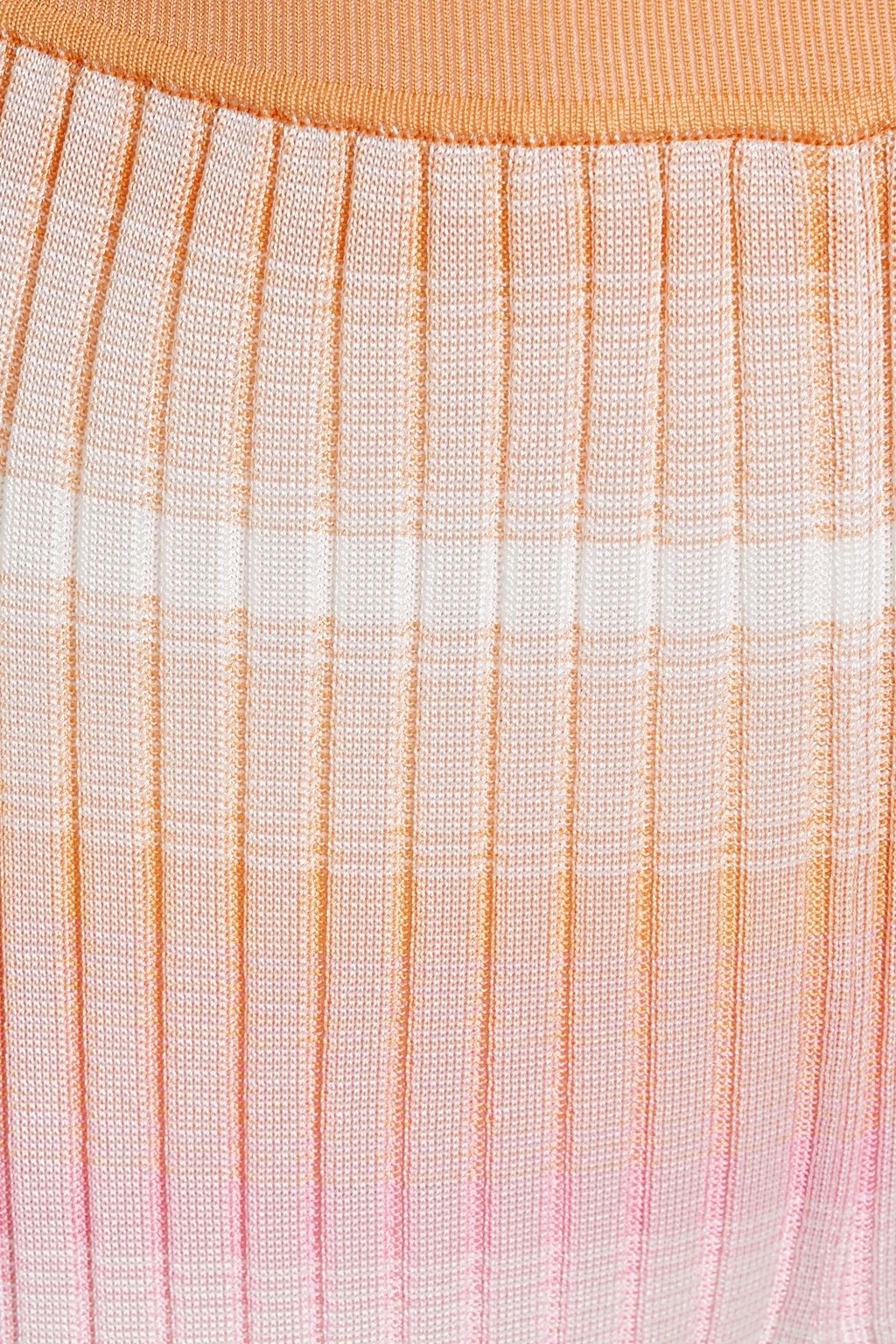 MISSONI Striped ribbed-knit bootcut pants