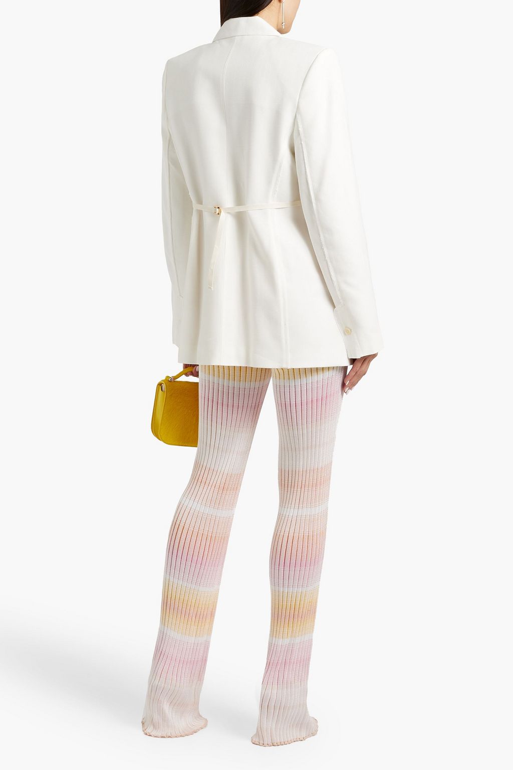 MISSONI Striped ribbed-knit bootcut pants