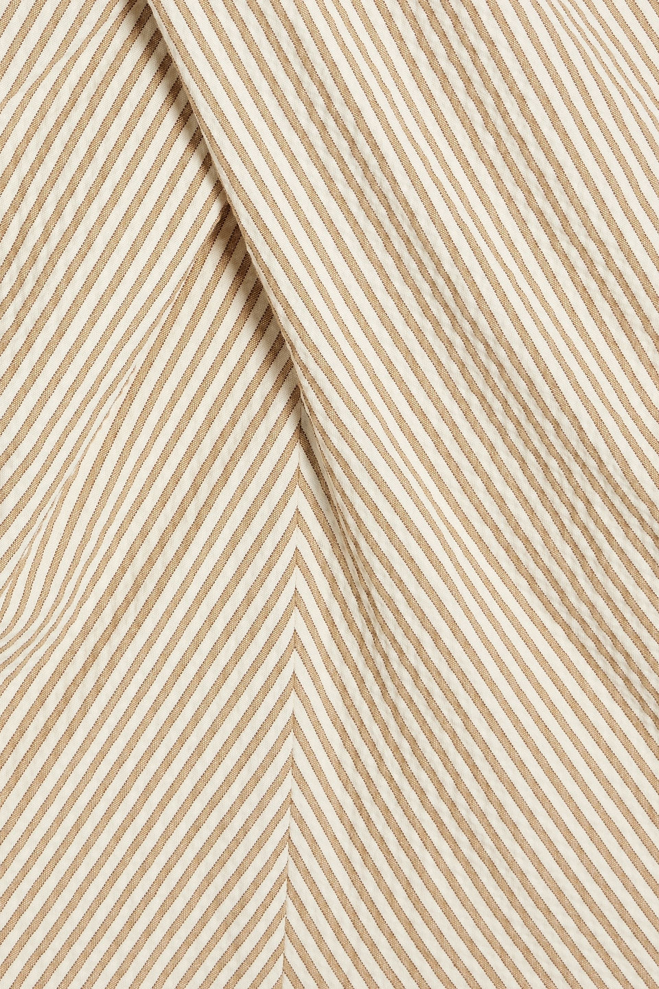 Veronica Beard Drey Ruffled Striped Cotton-blend Seersucker Top In Ecru