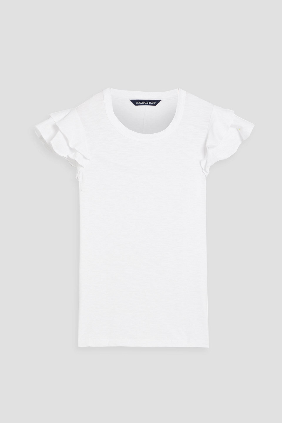 Veronica Beard Akeela Ruffled Pima Cotton-jersey T-shirt In White