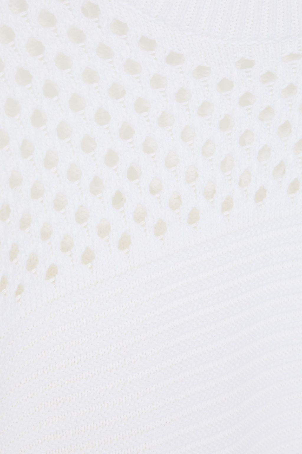 COTTON BY AUTUMN CASHMERE كنزة رياضية من القطن مع قطع محاكة بجانب بعضها البعض بغرز واسعة