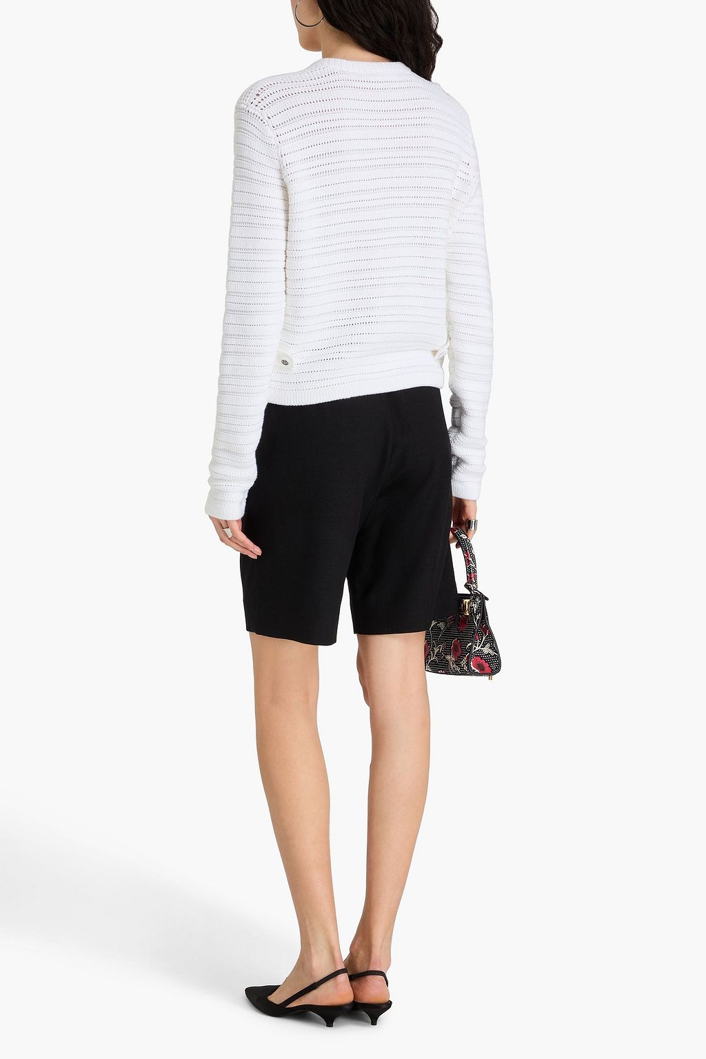 COTTON BY AUTUMN CASHMERE كارديغان من القطن بحبكة بوانتيل