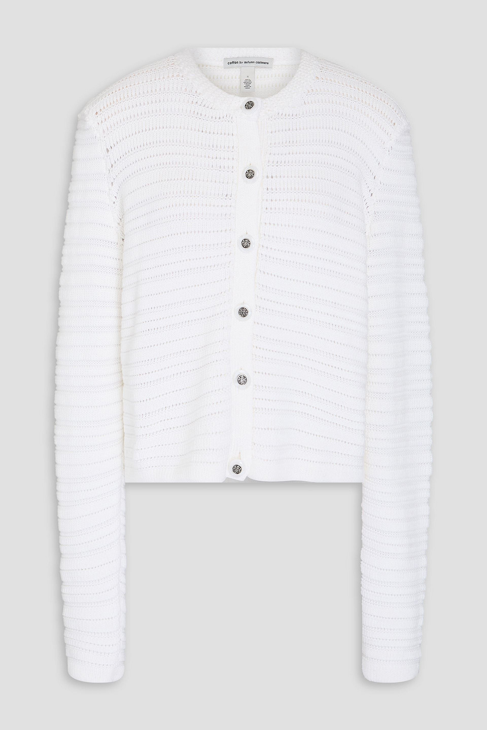 Pointelle-knit cotton cardigan