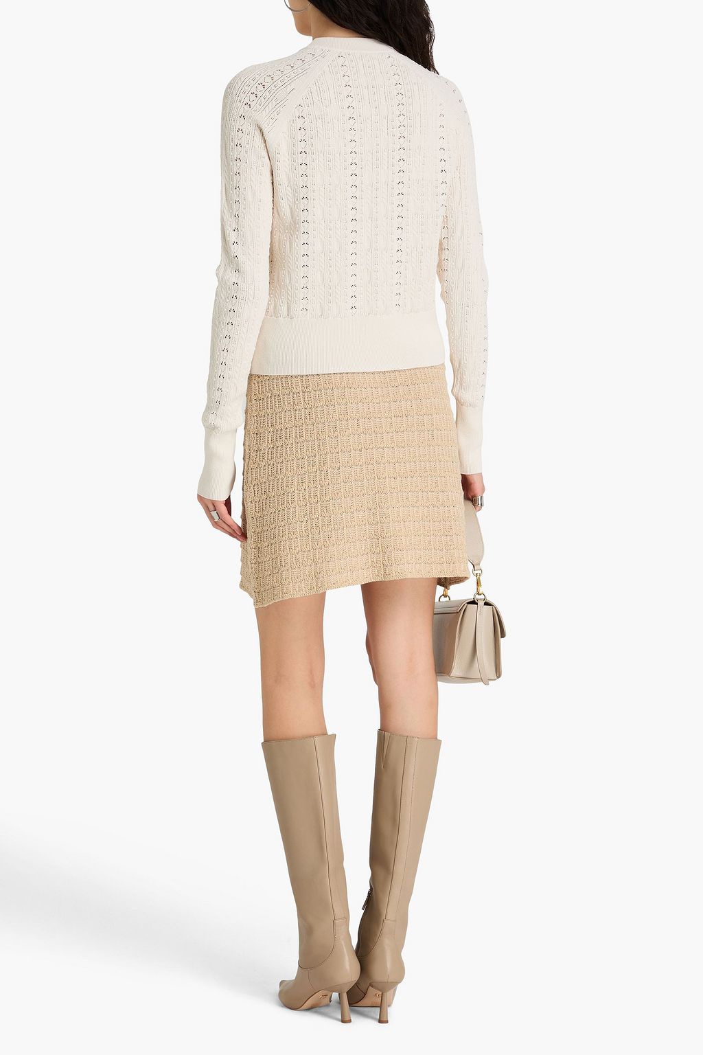 AUTUMN CASHMERE كارديغان بحبكة بوانتيل