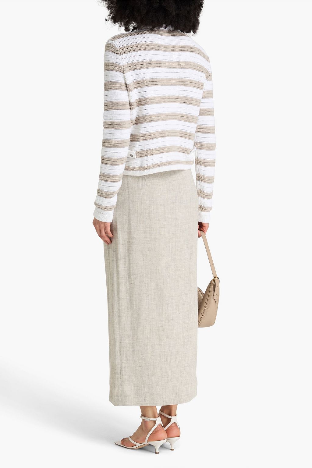 COTTON BY AUTUMN CASHMERE كارديغان من القطن المخطط