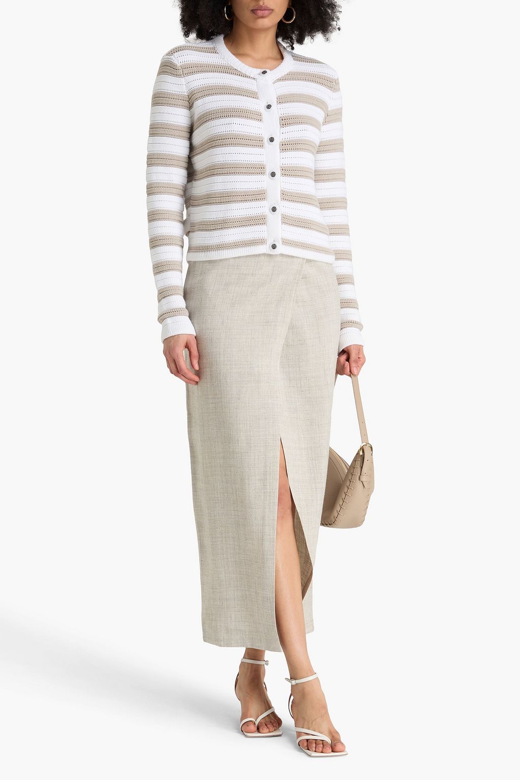 COTTON BY AUTUMN CASHMERE كارديغان من القطن المخطط