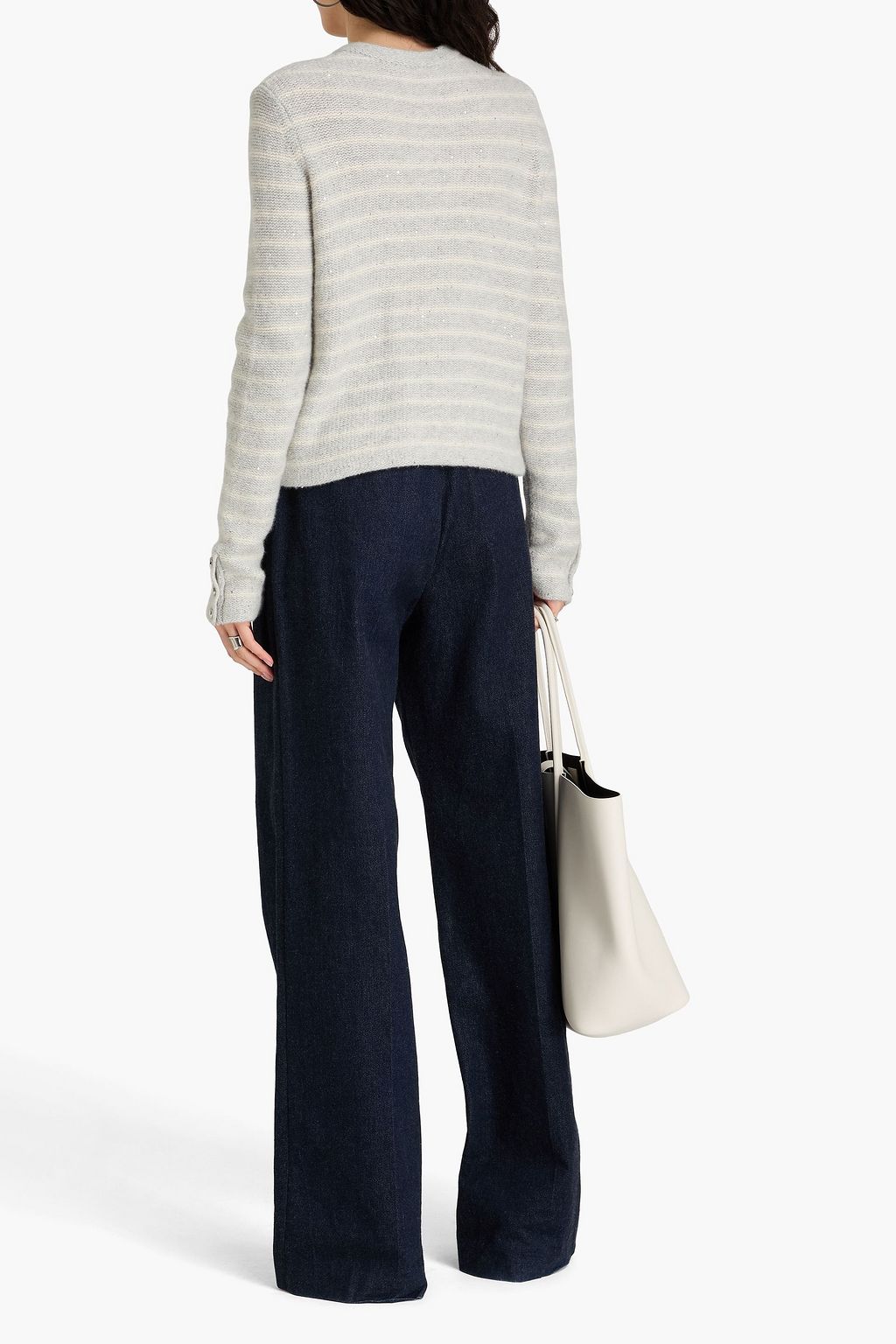 AUTUMN CASHMERE كارديغان من مزيج الكشمير بتصميم مخطط