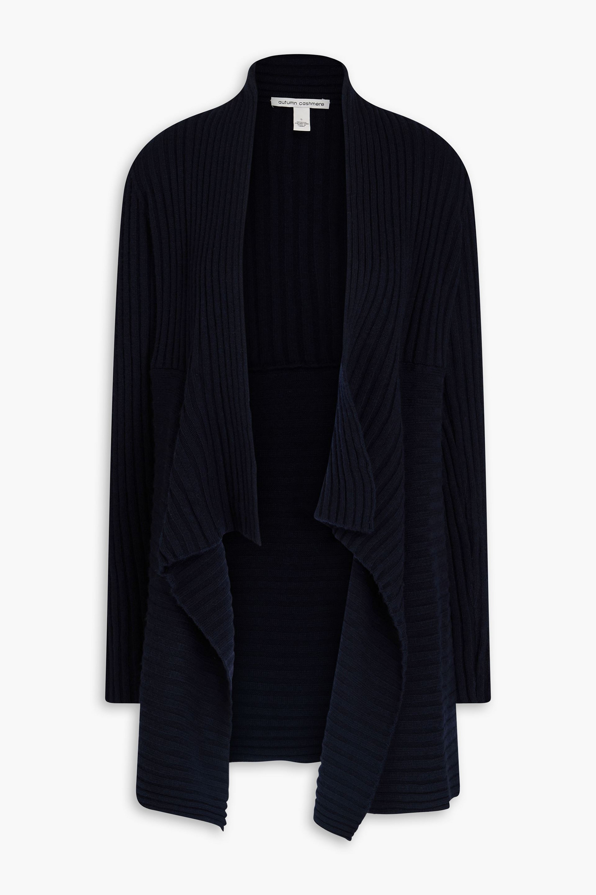 Autumn Cashmere Asymmetric ribbed-knit cardigan thumbnail