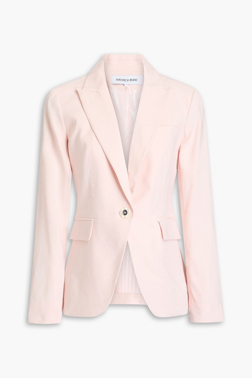Veronica Beard Cutaway Dickey Linen-blend Blazer In Pastel Pink