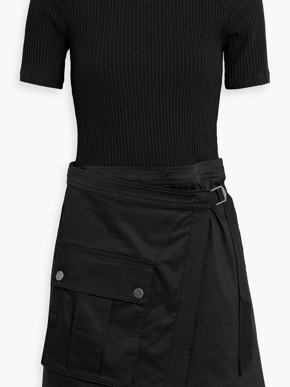 valerio ribbed jersey-paneled cotton-blend poplin mini dress