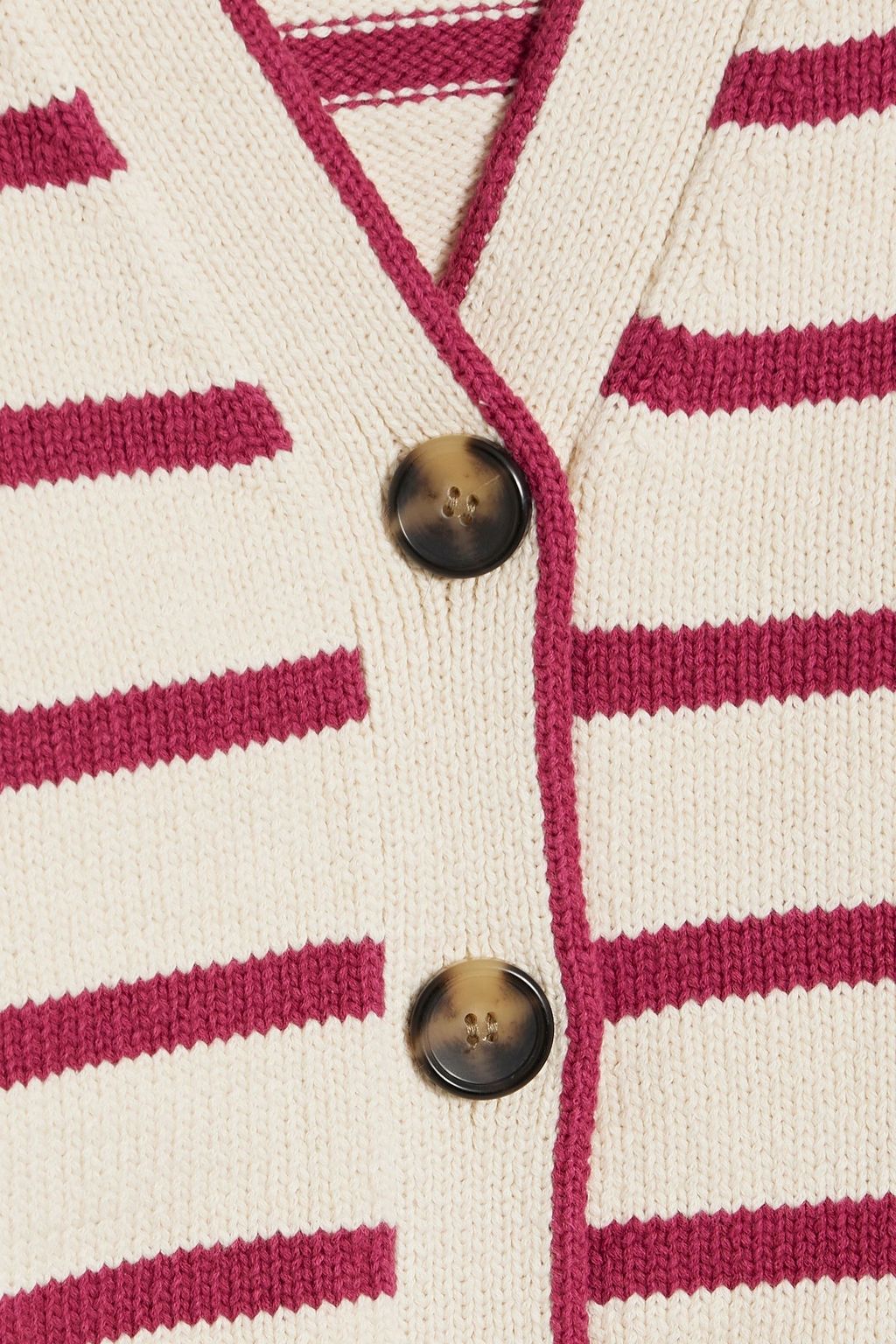 VERONICA BEARD Noorie striped cotton cardigan