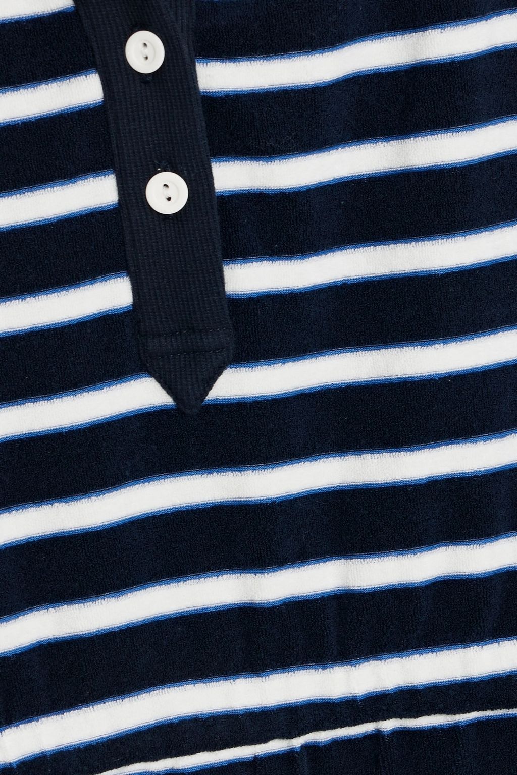 VERONICA BEARD Taggart striped cotton-blend terry halterneck playsuit