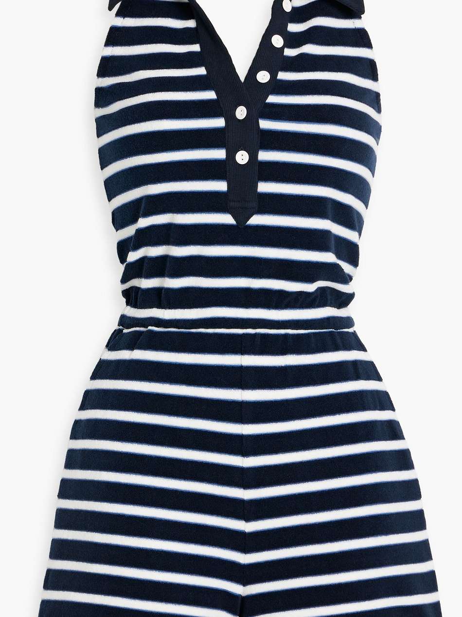 taggart striped cotton-blend terry halterneck playsuit