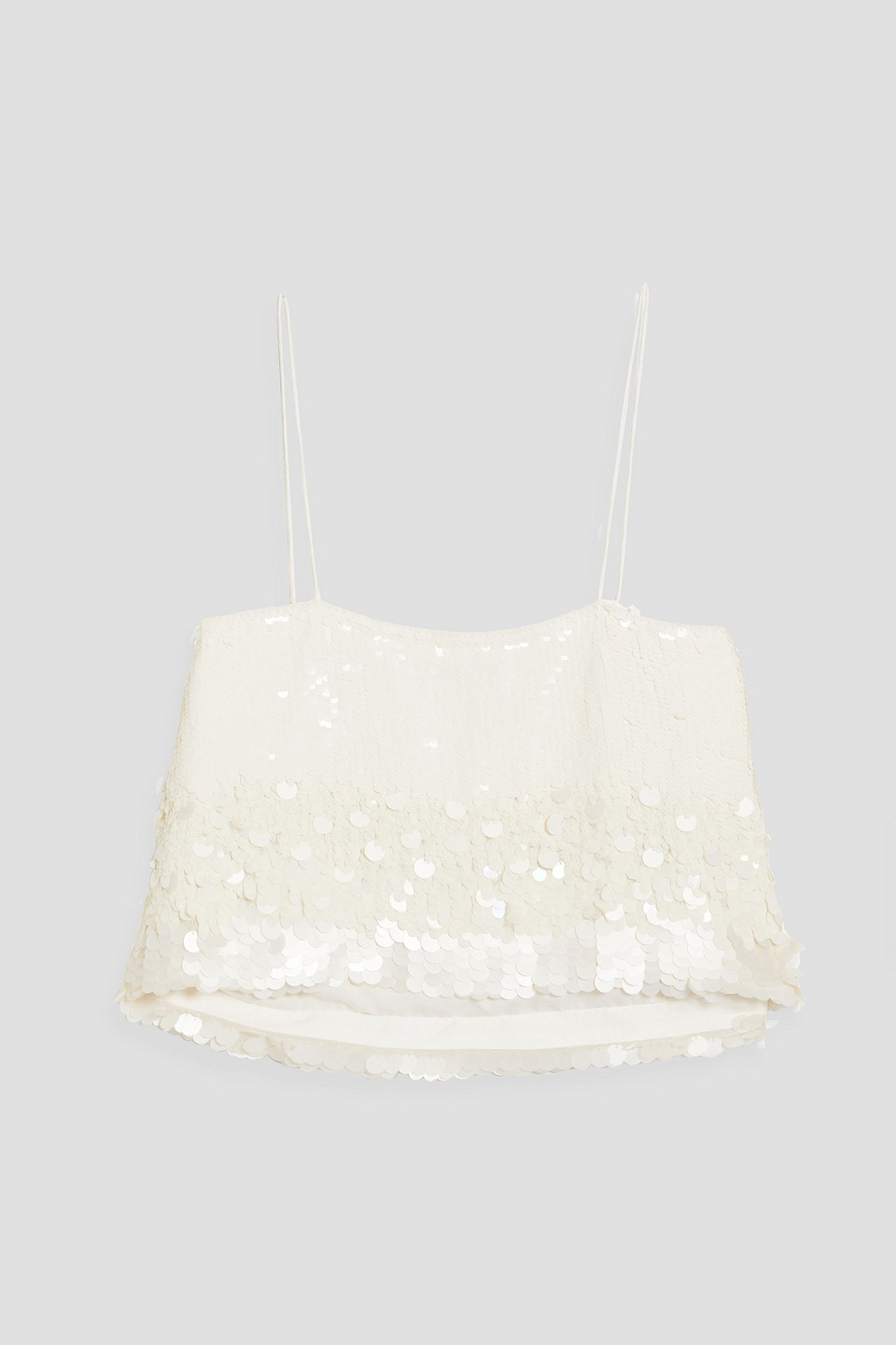 VERONICA BEARD HARMONI CROPPED SEQUINED TULLE TOP