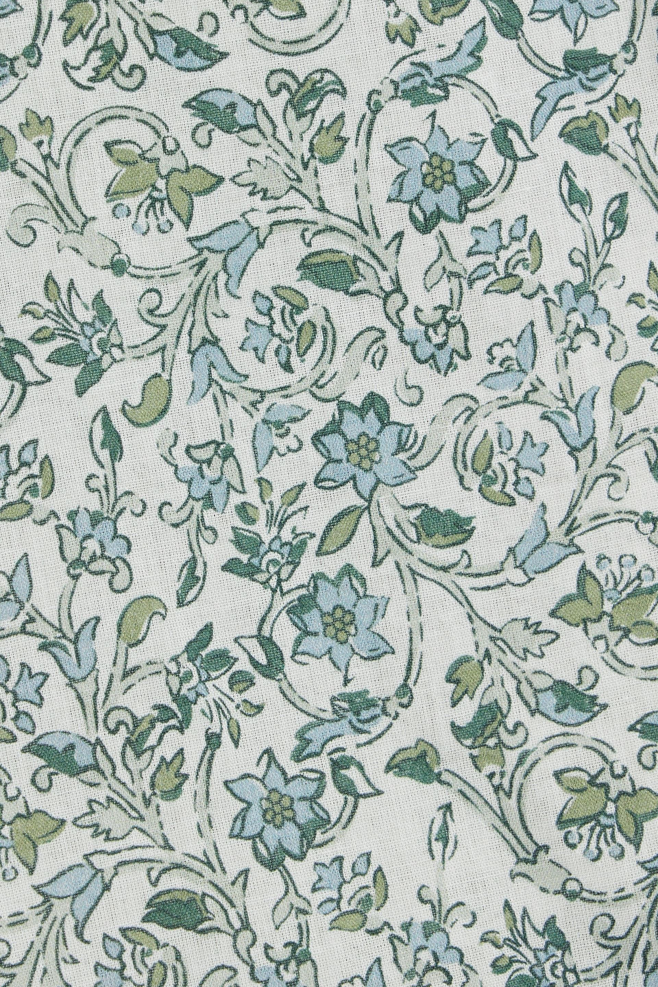Veronica Beard Layana Floral-print Cotton-gauze Top In Sage Green