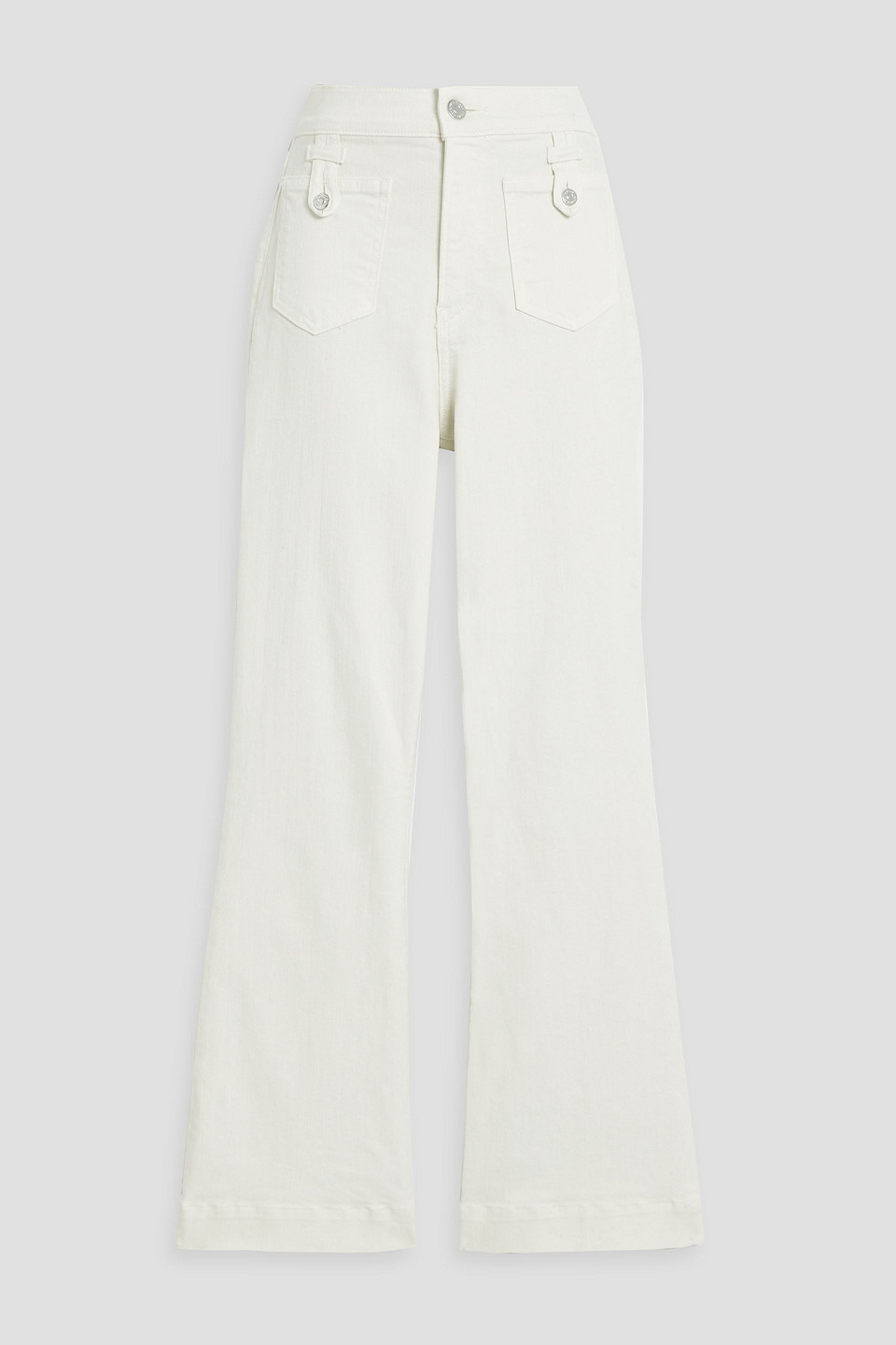 Veronica Beard Carson High-rise Kick-flare Jeans In Ecru