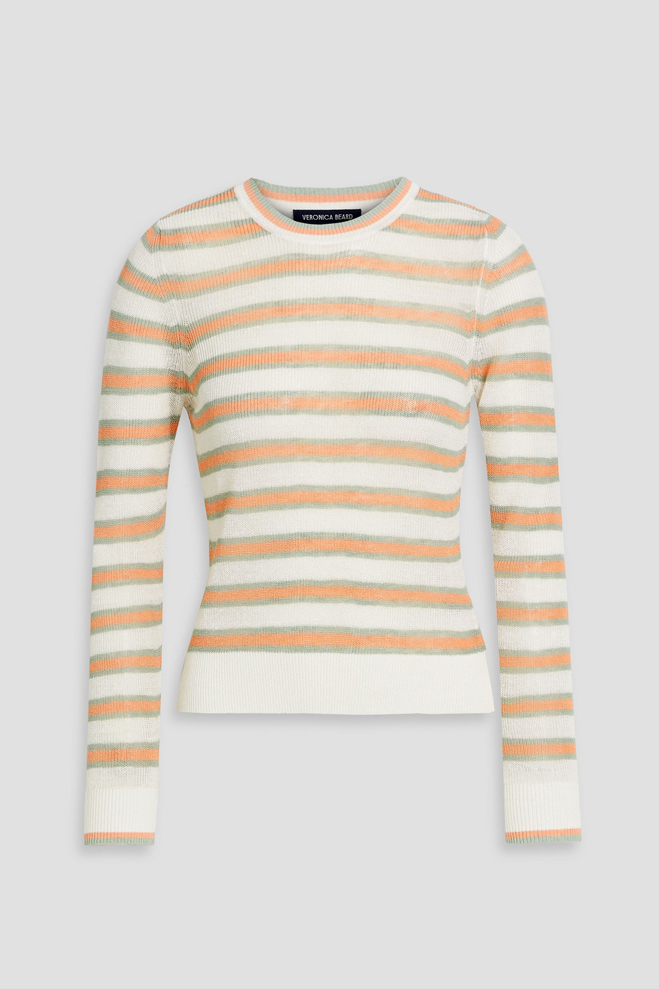 VERONICA BEARD MAGELLEN STRIPED LINEN-BLEND SWEATER