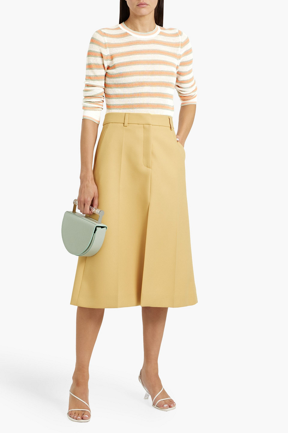 VERONICA BEARD MAGELLEN STRIPED LINEN-BLEND SWEATER