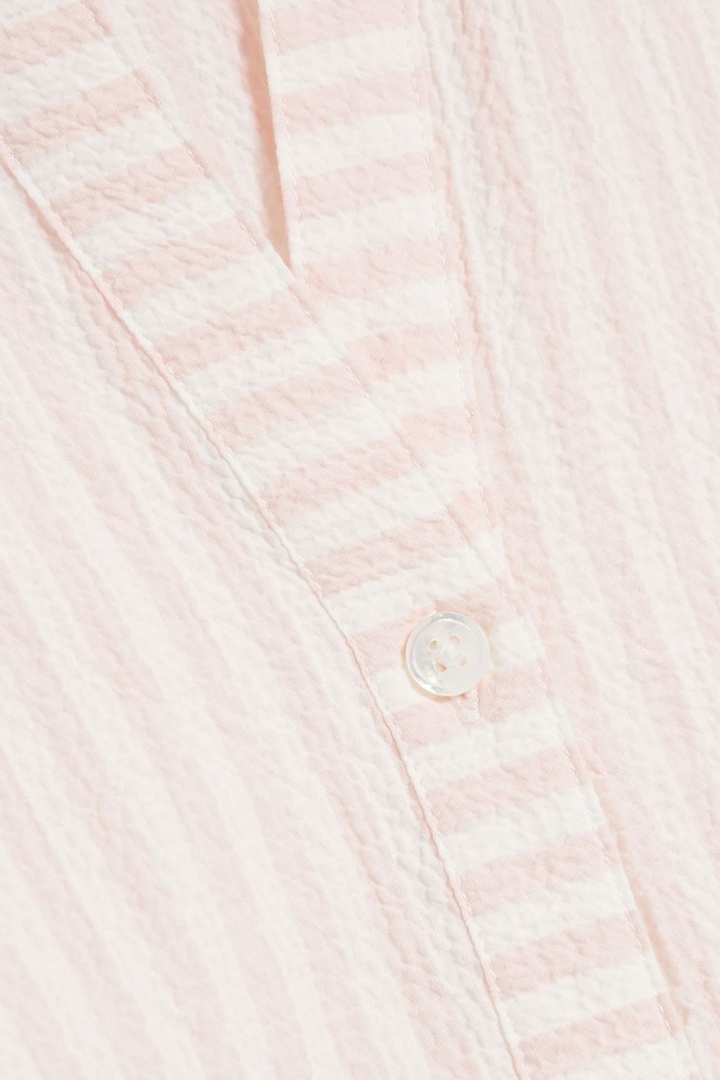 VERONICA BEARD Avella ruffled striped cotton-blend seersucker mini dress