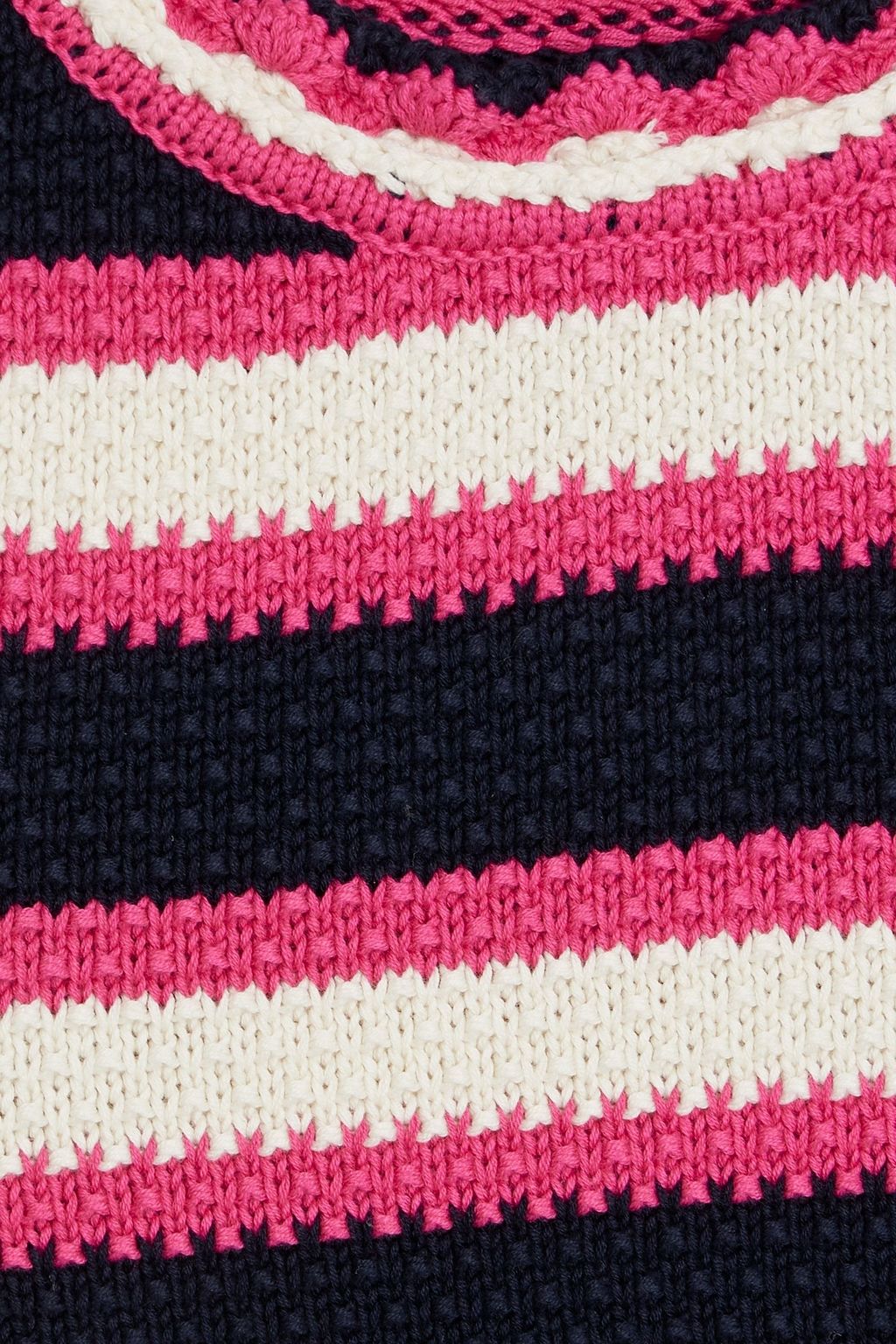 VERONICA BEARD Jensie striped crocheted cotton vest