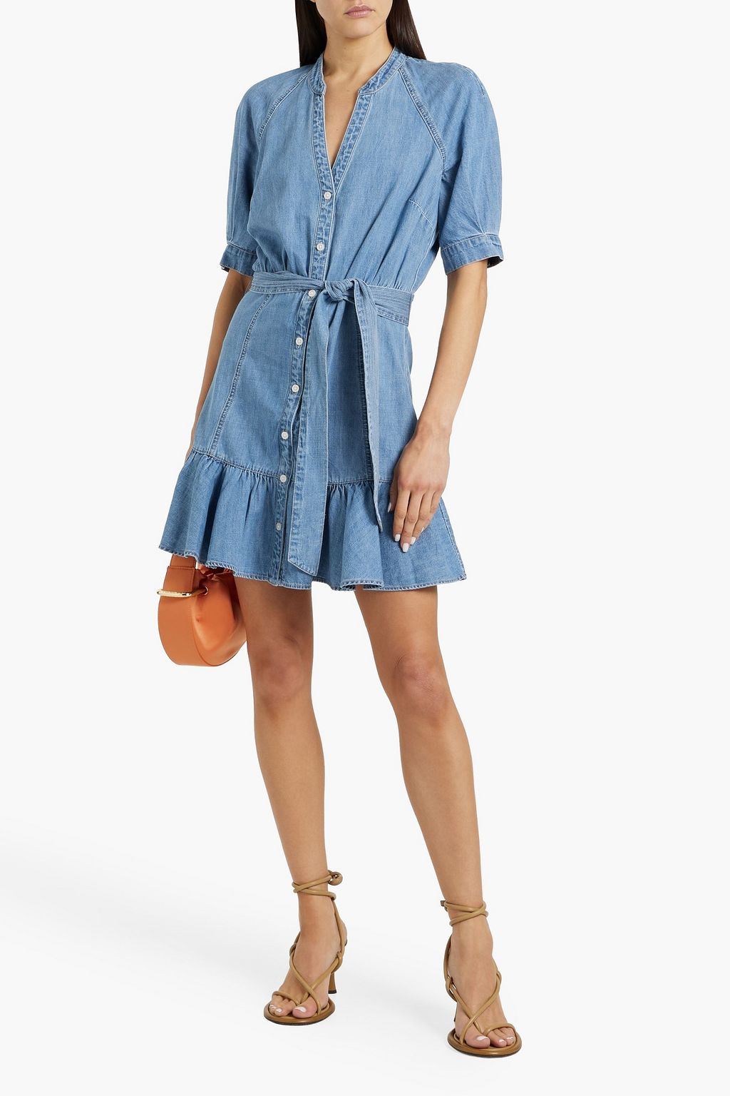 VERONICA BEARD Kanika ruffled denim mini dress