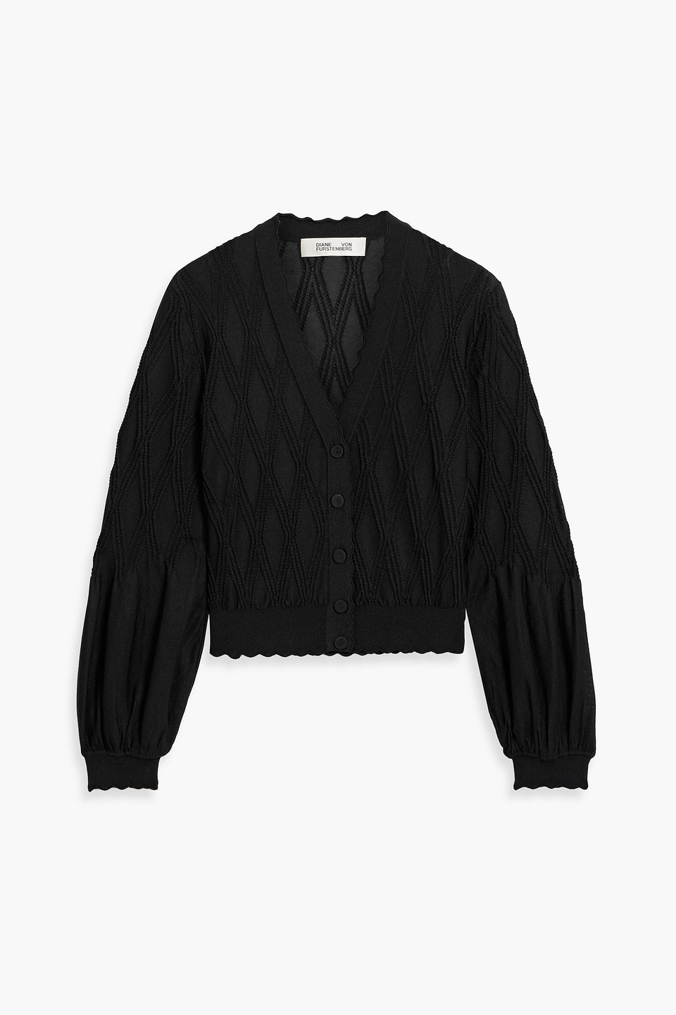 Diane Von Furstenberg Pamela Cable-knit Cardigan In Black