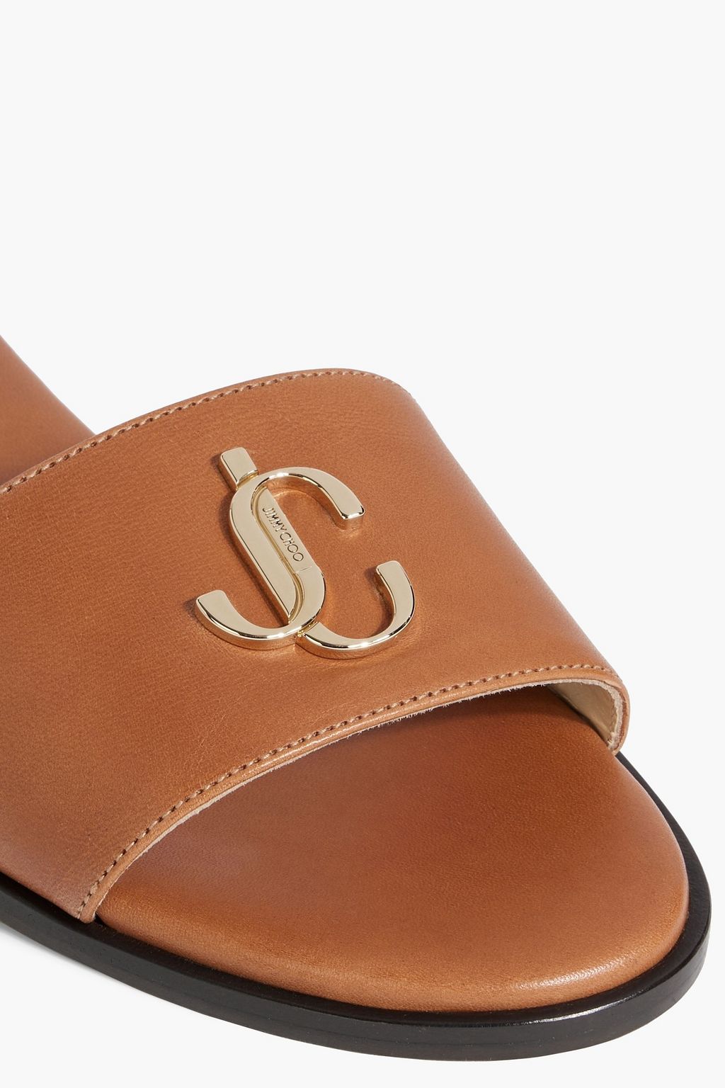 JIMMY CHOO Embellished leather slides