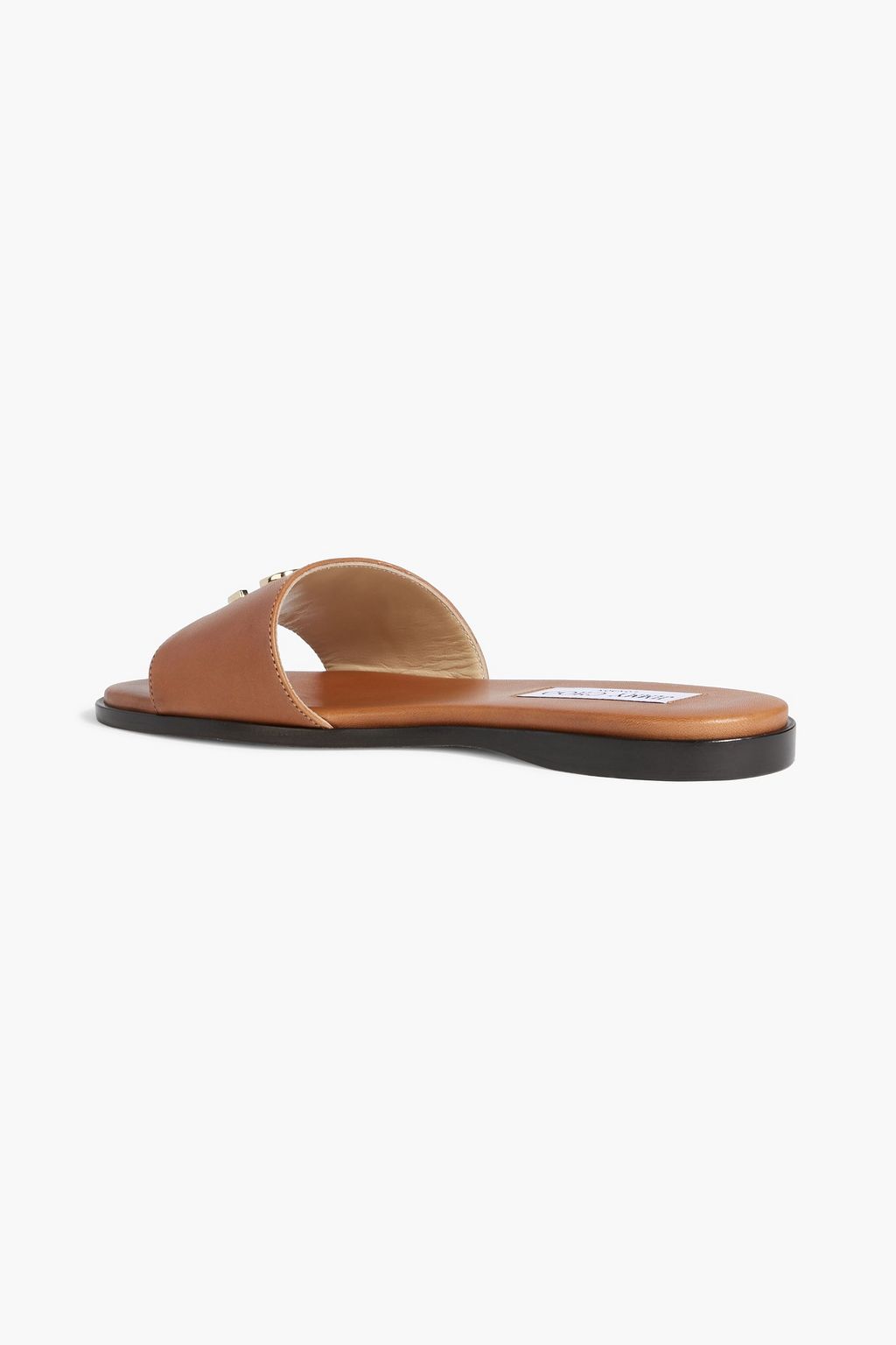 JIMMY CHOO Embellished leather slides