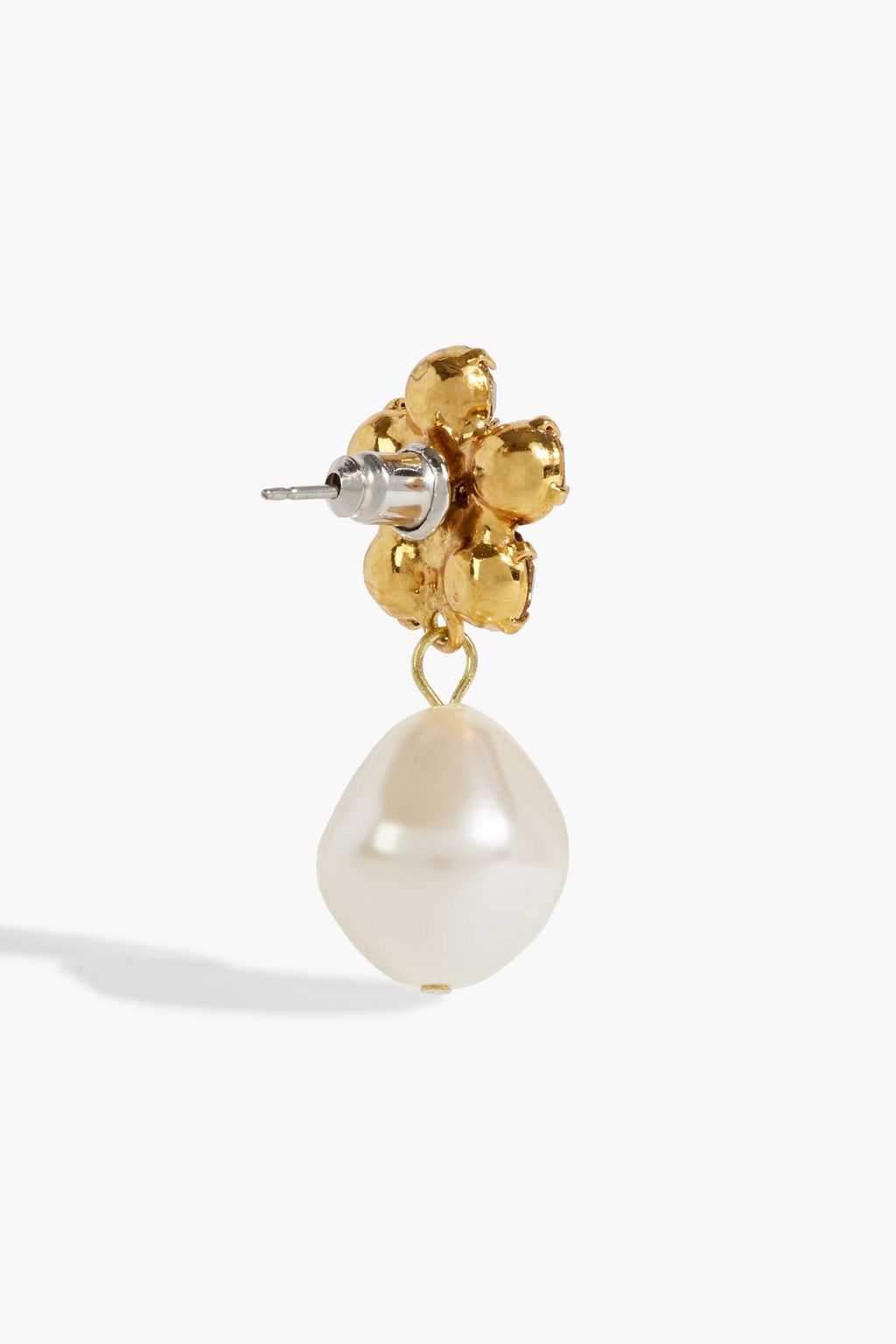 JENNIFER BEHR Becca gold-tone, crystal and faux pearl earrings