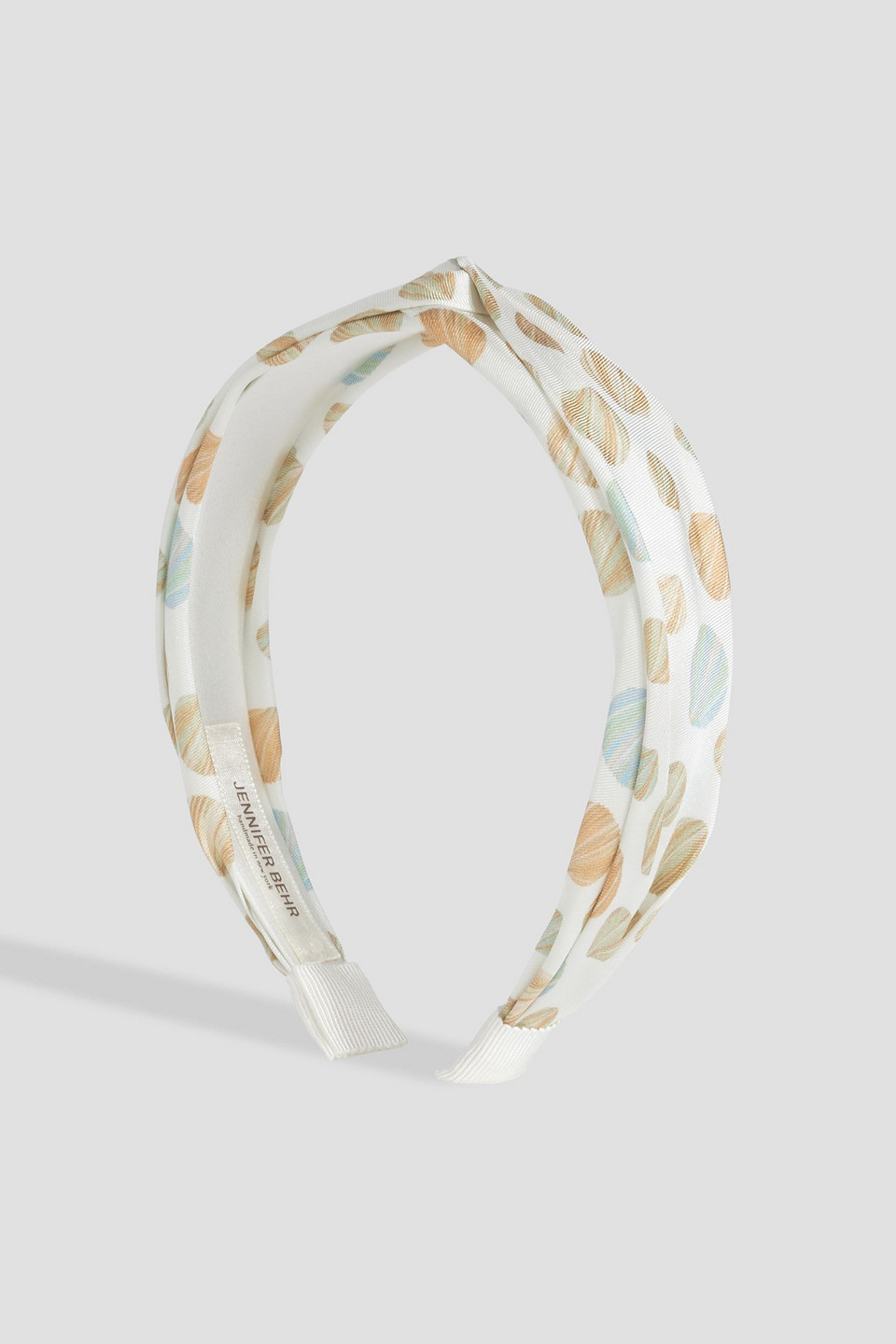 Shop Jennifer Behr Savannah Printed Twill Headband In Off-white