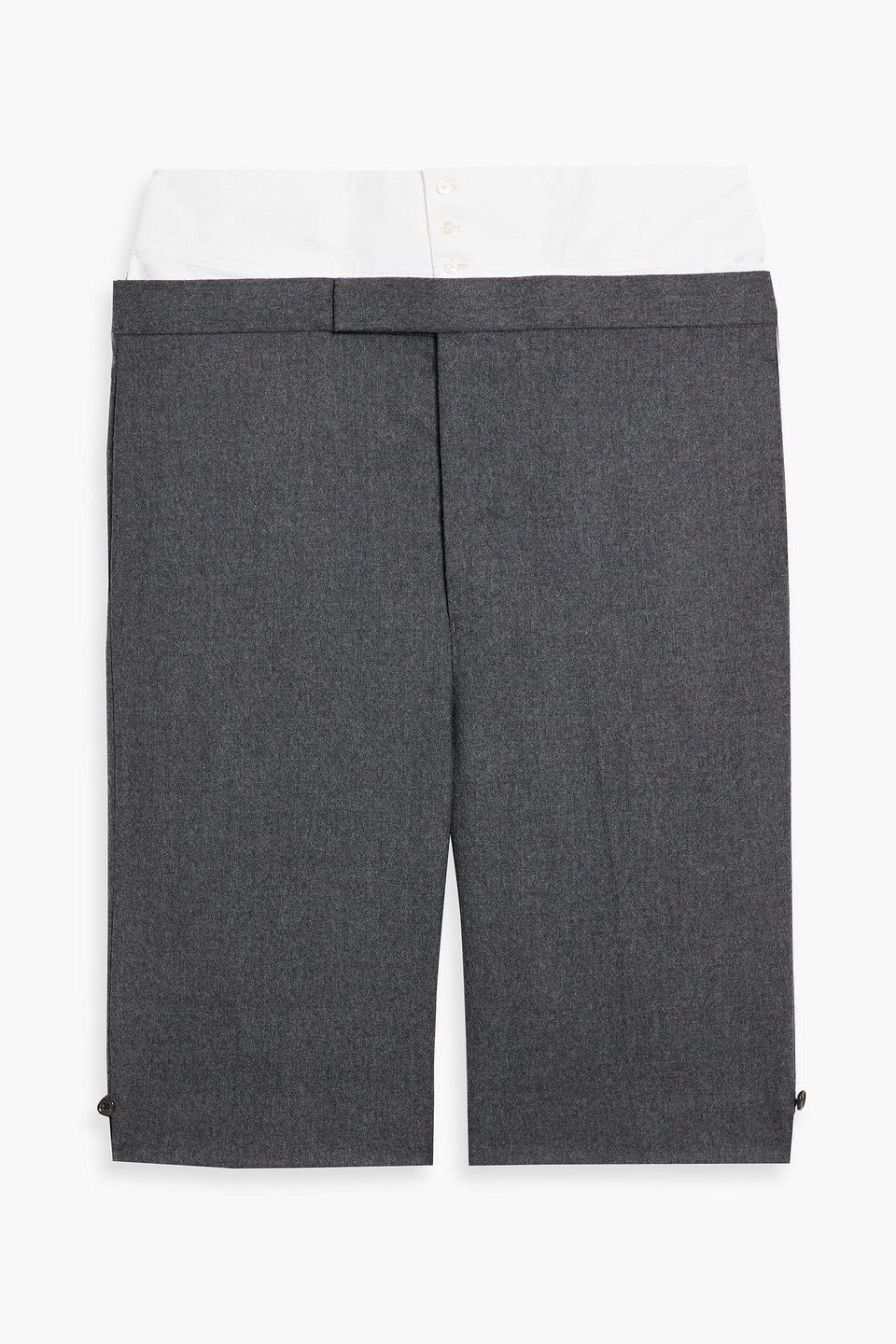 Cotton Oxford and wool-flannel shorts