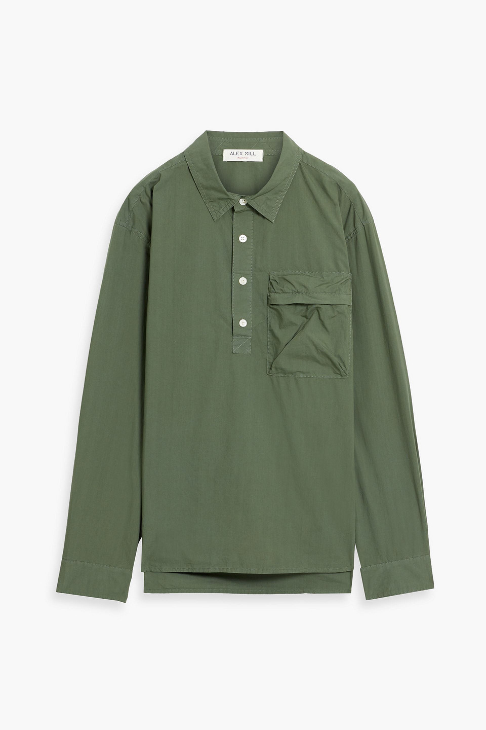 Leo cotton-poplin polo shirt