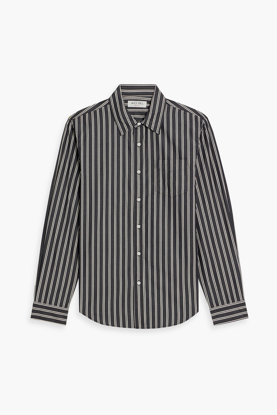 Alex Mill Mill Striped Cotton-poplin Shirt In Charcoal
