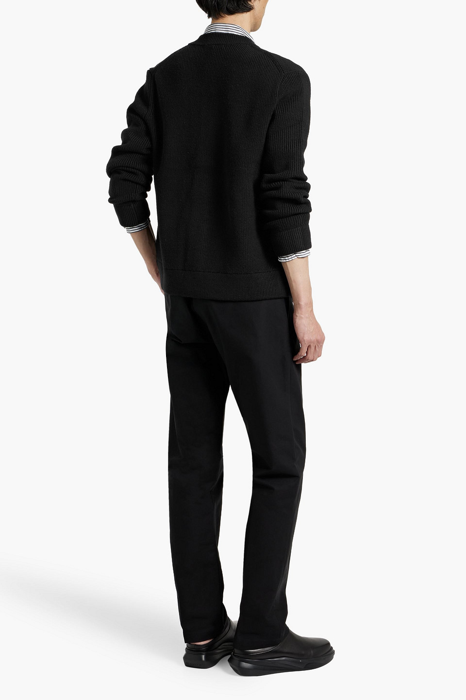 Alex Mill Donny Ribbed Wool Cardigan In Black