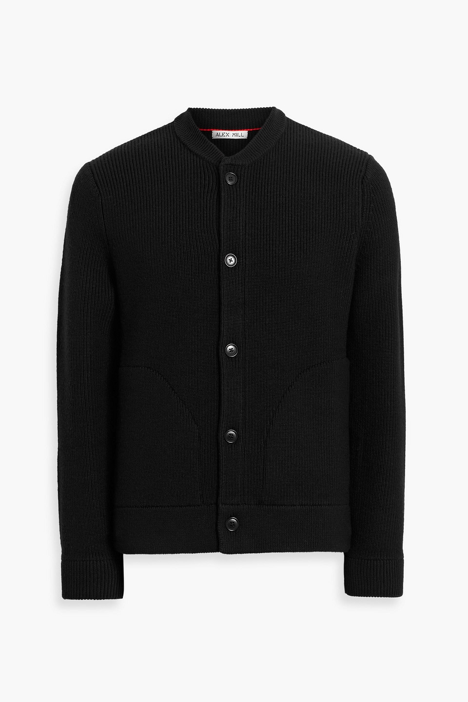 Alex Mill Donny Ribbed Wool Cardigan In Black